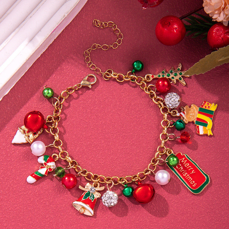 Creative Christmas Metal Chain Bracelet For Women Men Santa Claus Christmas Tree Snowflake Snowman Pearl Bangles New Year Gifts Creative Christmas Metal Chain Bracelet For Women Men Santa Claus Christmas Tree Snowflake Snowman Pearl Bangles New Year Gifts
